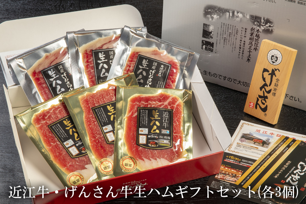 【eギフトカタログ専用商品】【SFTコース】近江牛・げんさん牛生ハムギフトセット(各3個)