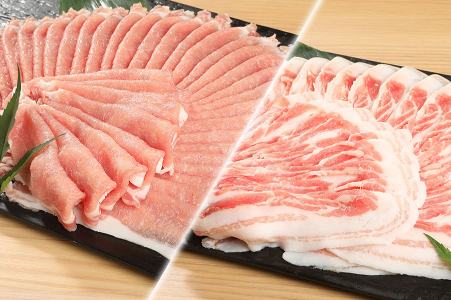 【肉の日&サイトページリニューアルキャンペーン！大特価！】国産げんさん豚 冷しゃぶ用食べ比べ(ロース・バラ)各300g 計600g